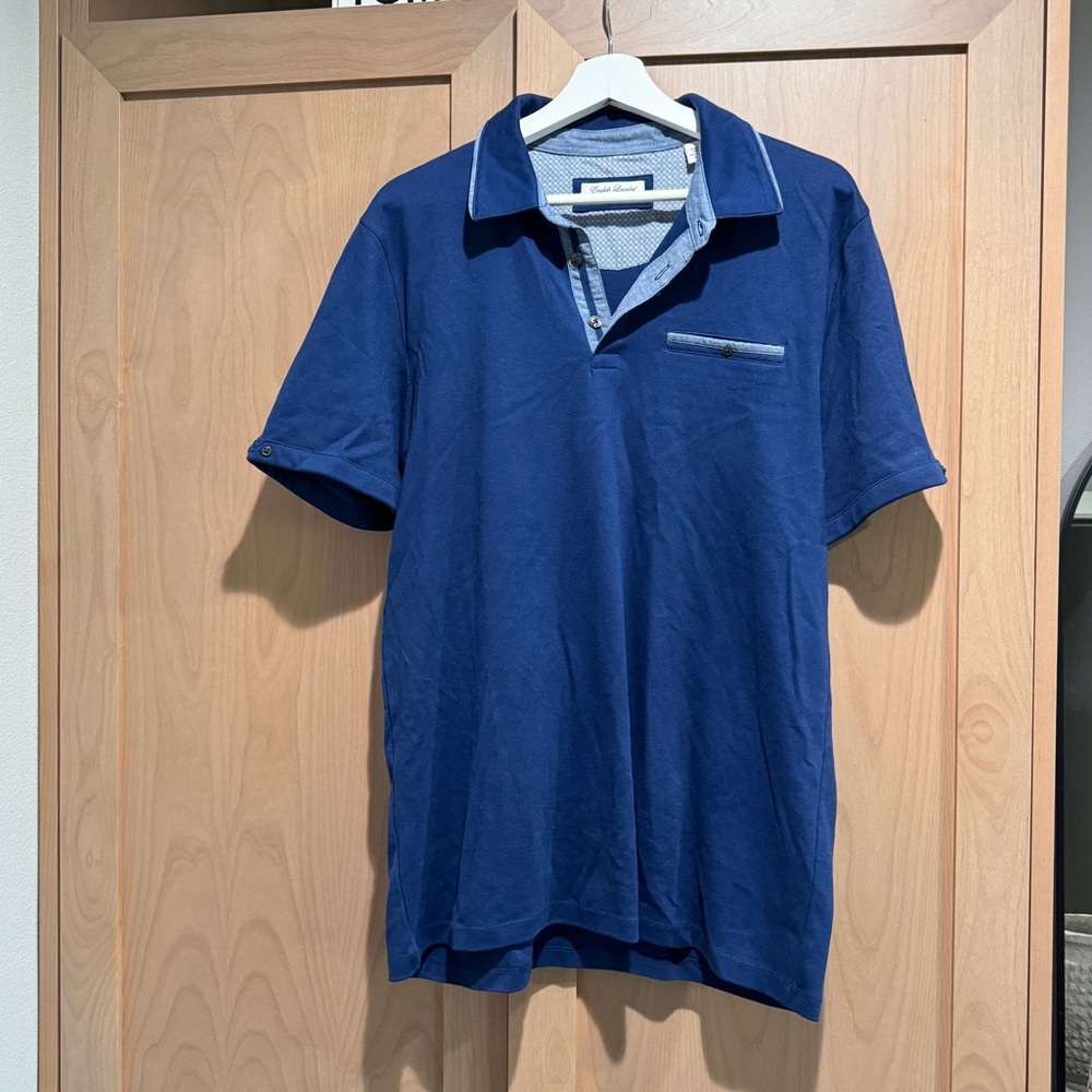 English laundry navy blue polo shirt L